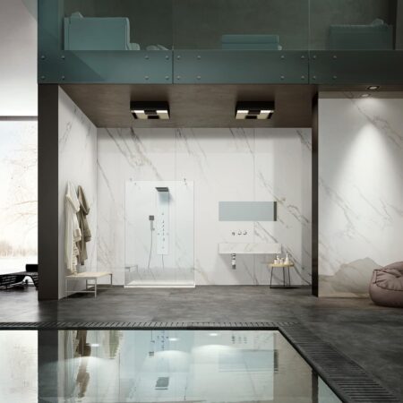 Marble look porcelain tiles