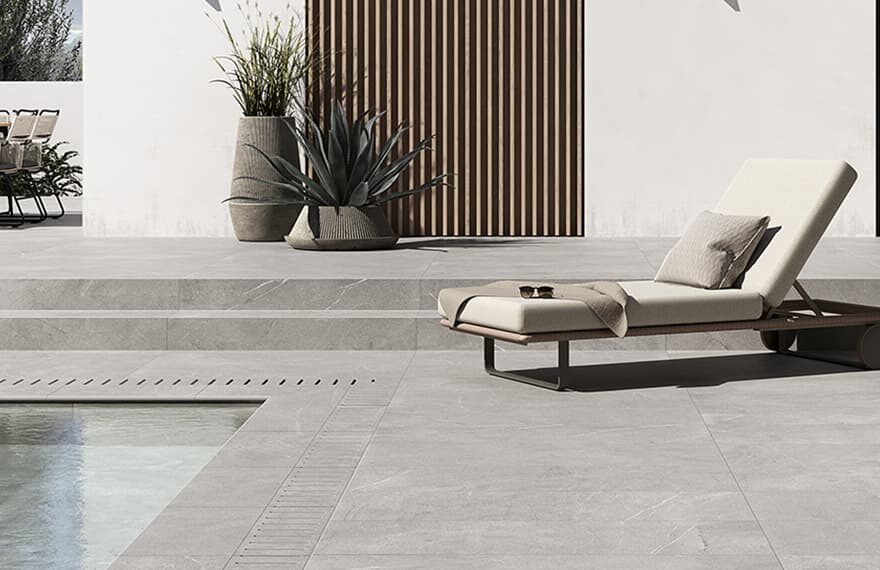 Porcelain stone effect tiles