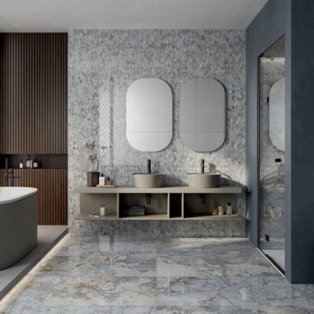 Natural stone effect tiles