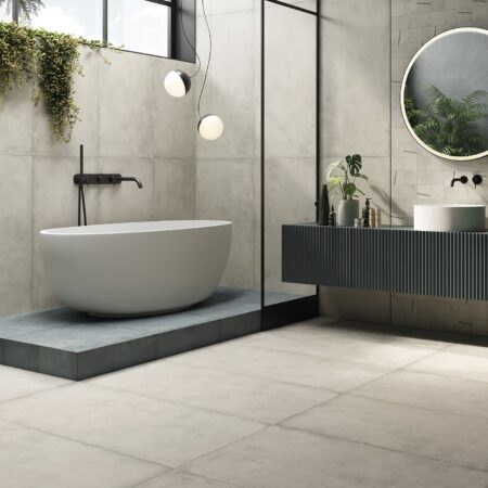 Porcelain cement look tile