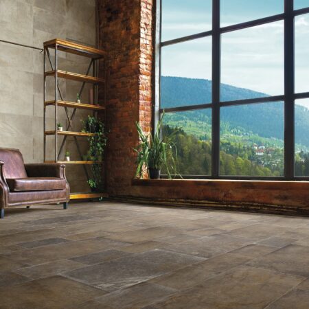 Stone effect ceramic tiles