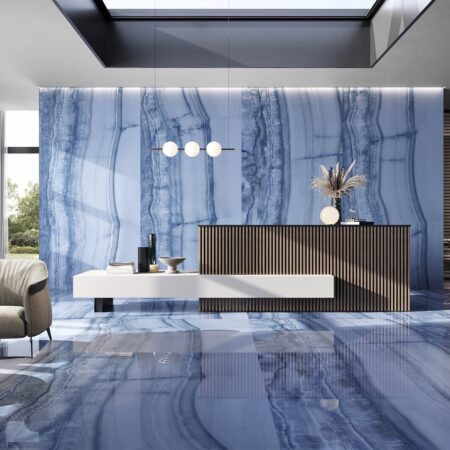 Blue pattern porcelain tile