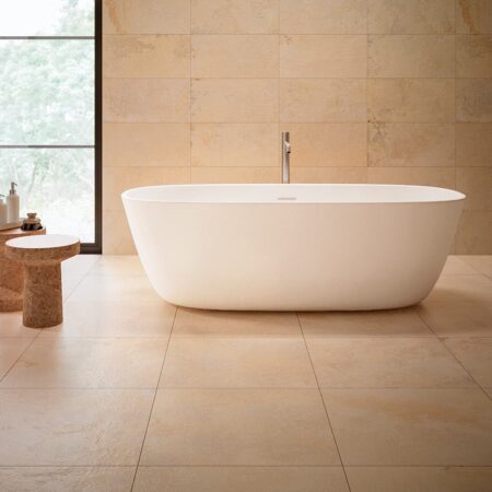 Beige stone effect tiles